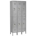 Global Industrial 2-Tier 6 Door Locker, 12Wx18Dx36H, Gray, Assembled 968269GY